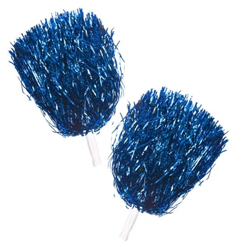 Помпони для чирлідингу і танців SP- Pom-Poms Party (полімерна плівка, пластик, l-34см з ручками, 2шт, синій) (CH-4878_Синій)