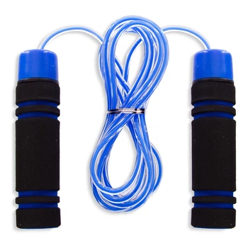 Скакалка швидкісна з підшипником і PVC джгутом Zelart (l-2,55м, d-5мм) Синій-чорний (FI-5103)