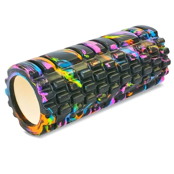 Ролер масажний циліндр (ролик мфр) 33см Grid Combi Roller EVA (d-14,5см, Чорний-помаранчевий) (FI-4940_Чорно-жовтогарячий)