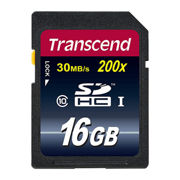 Карта Памяти Transcend 30 MB/s 200x SDHC Class 10 / U1 16GB Black Б/У