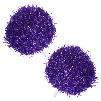 Помпони для чирлідингу і танців SP- Pom-Poms Party (полімерна плівка, пластик, l-37см з ручками, 1шт, 80г, фіолетовий) (C-1680_Фіолетовий)
