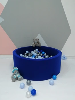 Сухой бассейн Maikinbaby круг 90х40х6 см и 200 шт шаров Синий электрик (арт.М90-110)