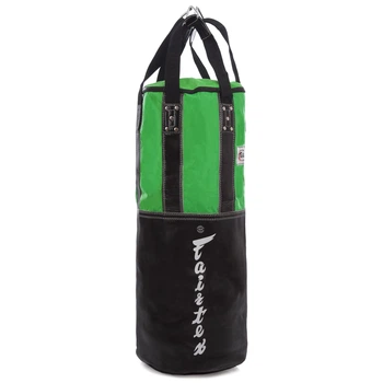 Чехол боксерского мешка Цилиндрический FAIRTEX HB3 Материал: Полиуретан (PU) Габаритные размеры: высота -80 см, диаметр - 40 Цвет: Зеленый-черный