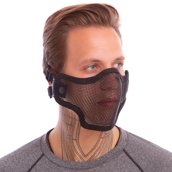 Маска защитная пол-лица из сетки для пейнтбола CM01 Материал: сталь. Размер: регулируемый. Цвет: Черный