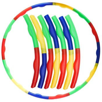 Обруч складной Хула Хуп Hula Hoop FI-307 7 секций синий+красный+зеленый+желтый