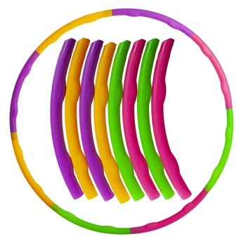 Обруч складной Хула Хуп Hula Hoop FI-154165 8 секций малиновый+фиолетовый+оранжевый+салатовый
