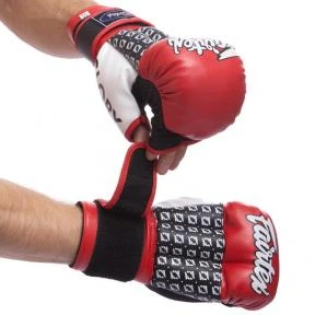 Перчатки для смешанных единоборств ММА FAIRTEX 0273 12 унций красный-серый