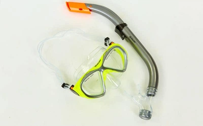 Набор для плавания маска c трубкой Zelart M258-SN93-PVC Материал: PVC + Пластик + Термостекло Цвет:&nbsp;Голубой-серый-прозрачный.