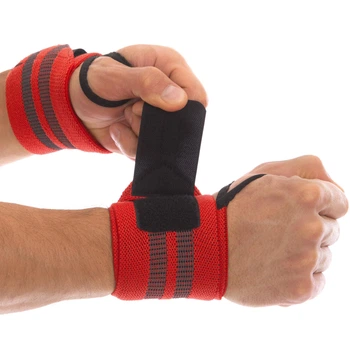 Бинти кистьові для жиму (2шт) STRENGTH WRIST WRAPS MUTE MT-9188-3 (PL, еластан, р-р 51х8см, Червоний)