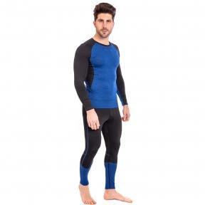 Комплект компрессионный мужской для спортзала Longslive LD-1005-LD-1205 размер: 3XL (52-54) Цвет: Черный-синий