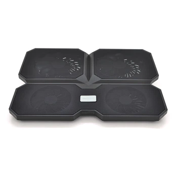 Подставка под ноутбук DeepCool MultiCore X6, 10-15,6", 2*140mm + 2*100mm 1000±10% RPM, корпус пластик+алюминий, 380 x 295 x 24 mm, Black MultiCoreX6