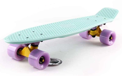 Скейтборд пластиковый Penny Original FISH 22in однотонная дека SK-401-10 (Pastel мятный-желтый-фиол)