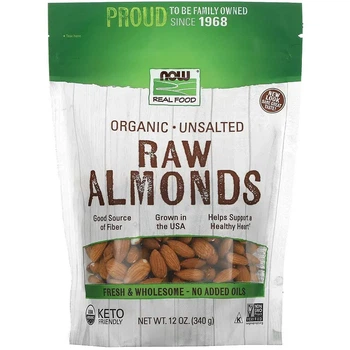 Необработанный миндаль NOW Foods Real Food "Organic Raw Almonds" без соли (340 г)