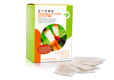 Антиоксидантні пластирі на стопи Zhongbang Pharma-Tech "Foot Patch" детокс і виведення токсин (20 шт)