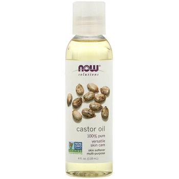Касторовое масло NOW Foods, Solutions "Castor Oil" 100% чистое рициновое масло для кожи и волос (118 мл)