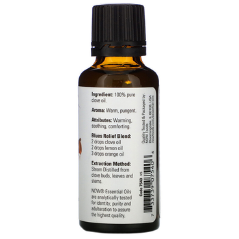 Эфирное масло гвоздики NOW Foods, Essential Oils, Clove, 30 мл
