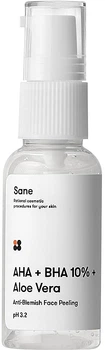 Пилинг для лица с экстрактом алоэ + AHA + BHA 10% - Sane Aloe Vera Peeling Solution 30ml (760536-327)
