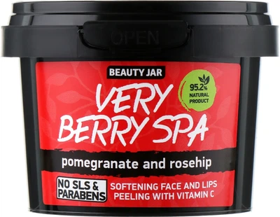 Скраб для обличчя та губ "Very Berry Spa" - Beauty Jar Softening Face And Lips Peeling With Vitamin C 120g (524575-4574)