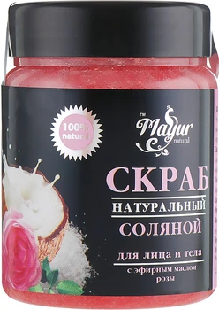 Скраб натуральный солевой для лица и тела "Роза" - Mayur 250g (427461-1147)
