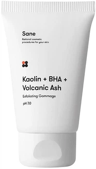 Гомін для обличчя з саліциловою кислотою - Sane Kaolin + BHA + Volcanic Ash Exfoliating Gommage PH 7.0 40ml (1041460-5595)