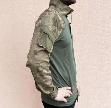 Рубашка мужская военная тактическая с липучками ВСУ (ЗСУ) Турция Ubaks Убакс 7295 XL 52 р хаки (OPT-1620)