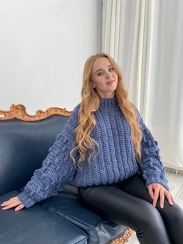 Светр синій в'язаний One size SusykPerfect