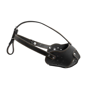 Намордник Collar Bullterrier №3 Чорний Шкіряний, довжина морди 8 см, обхват 33 см, металева фурнітура — 06221