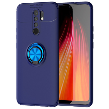 Чохол TPU Ring для Xiaomi Redmi 9 бампер з підставкою кільцем Blue Без бренду