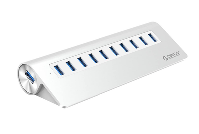 USB хаб Orico M3H10 USB 3.0 10 портів з блоком живлення hub концентратор алюмінієвий