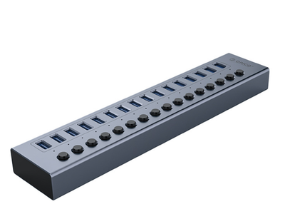 USB хаб Orico BT2U3-16AB USB 3.0 16 портів алюмінієвий з блоком живлення hub концентратор