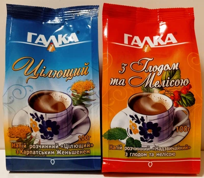 Упаковка розчинного напою Галка Цілющий і Надзвичайний з глодом та мелісою 2шт по 100г