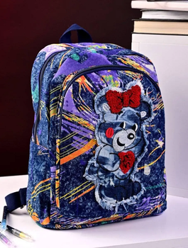 Жіночий рюкзак No Brand 7-885 джинсовий фіолетовий
