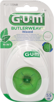 Зубна нитка GUM Butlerweave Mint Waxed Вощена 55 м М'ятна (0070942018555)