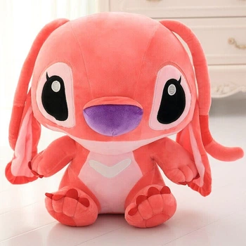 Мягкая игрушка подушка My Kigu Стич Ангел Антистресс Плюшевая Розовая 45 см (9021)