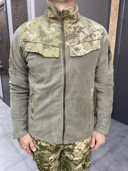 Армійська Кофта флісова WOLFTRAP, тепла, розмір S, Оливковий, Камуфляжні вставки на рукави, плечі, кишені
