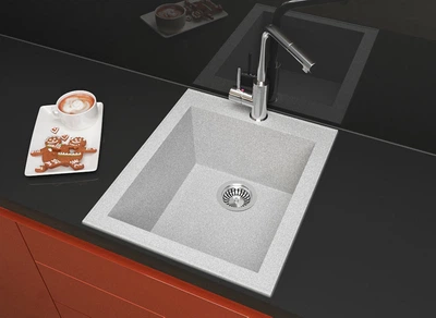 Гранитная кухонная мойка Lexona MIRA Compact серая 059