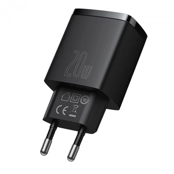 Сетевое зарядное устройство Baseus Compact Quick Charger U+C 20W EU Black (CCXJ-B01)