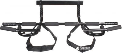 Турник для подтягивания LiveUP CHIN-UP BAR WITH ARM STRAP черный 112х28х10см LS3153A