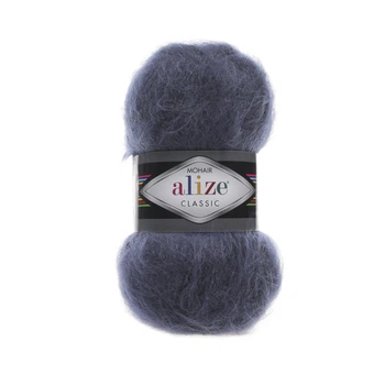 Пряжа для вязания Alize Mohair Classic 411 синий-меланж ализе мохер классик