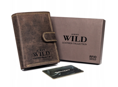 Гаманець чоловічий шкіряний Always Wild N4L-P-CHM-1027 темно-коричневий