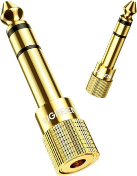 Переходник UGREEN 6,35 мм 1/4 "папа" на 3,5 мм 1/8 "мама" аудио адаптер 2 шт в упаковке (20503)