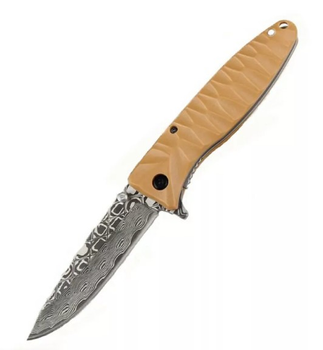 Нож складной туристический, охотничий Liner lock Firebird F620-Y2 Yellow с травлением 205 мм