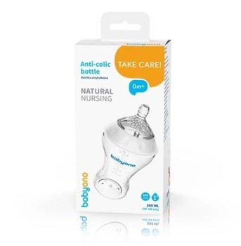 Пляшечка для годування BabyOno Natural Nursing, повільний потік , 260 мл (1451)