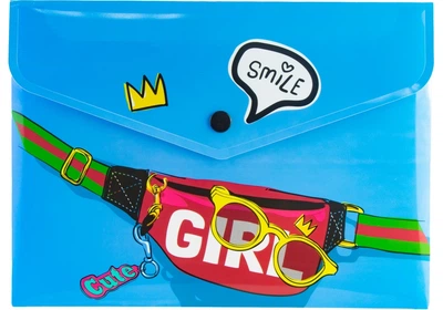 Папка-конверт CoolForSchool CF32013-06 А5 Girl на кнопці