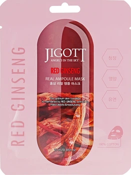Ампульна маска з червоним женьшенем - Jigott Ginseng Real Ampoule Mask 27ml (602653-6518)