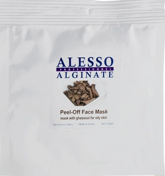 Маска для лица альгинатная с глиной Гассул - Alesso Professionnel Alginate Peel-Off Face Mask With Ghassoul For Oily Skin 25g (313211-8281)