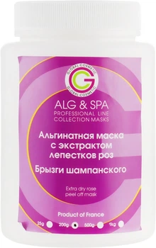 Альгинатная маска с экстрактом лепестков роз "Брызги шампанского" - ALG & SPA Professional Line Collection Masks Extra Dry Rose Peel off Mask 25g (341535-15387)