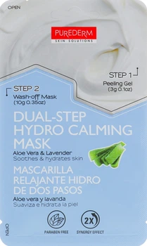 Двухступенчатая маска "Алоэ + Лаванда" - Purederm Dual-Step Hydro Calming Mask Aloe Vera & Lavender 13g (628471-17578)