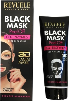 Чорна маска для обличчя "Коензим Q10" - Revuele Black Mask Peel Off Co-Enzymes 80ml (537219-74890)