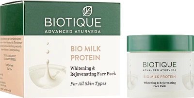 Омолаживающая отбеливающая маска для лица "Био протеины молока" - Biotique Bio Milk Protein Whitening and Rejuvenating Face Pack 60g (150085-71613)